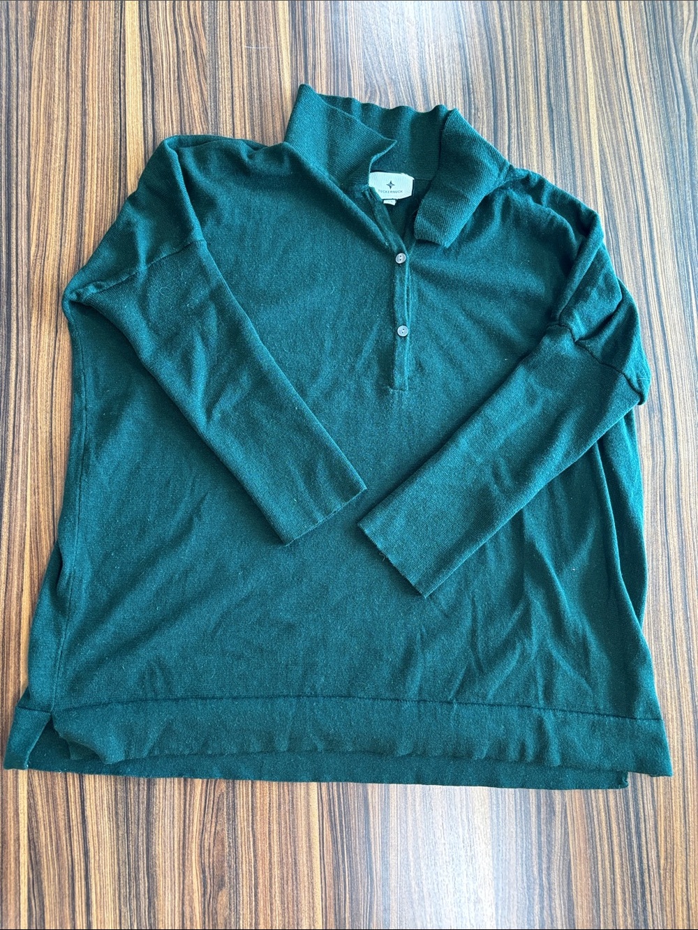 Tuckernuck Green Button-Front Knit Top